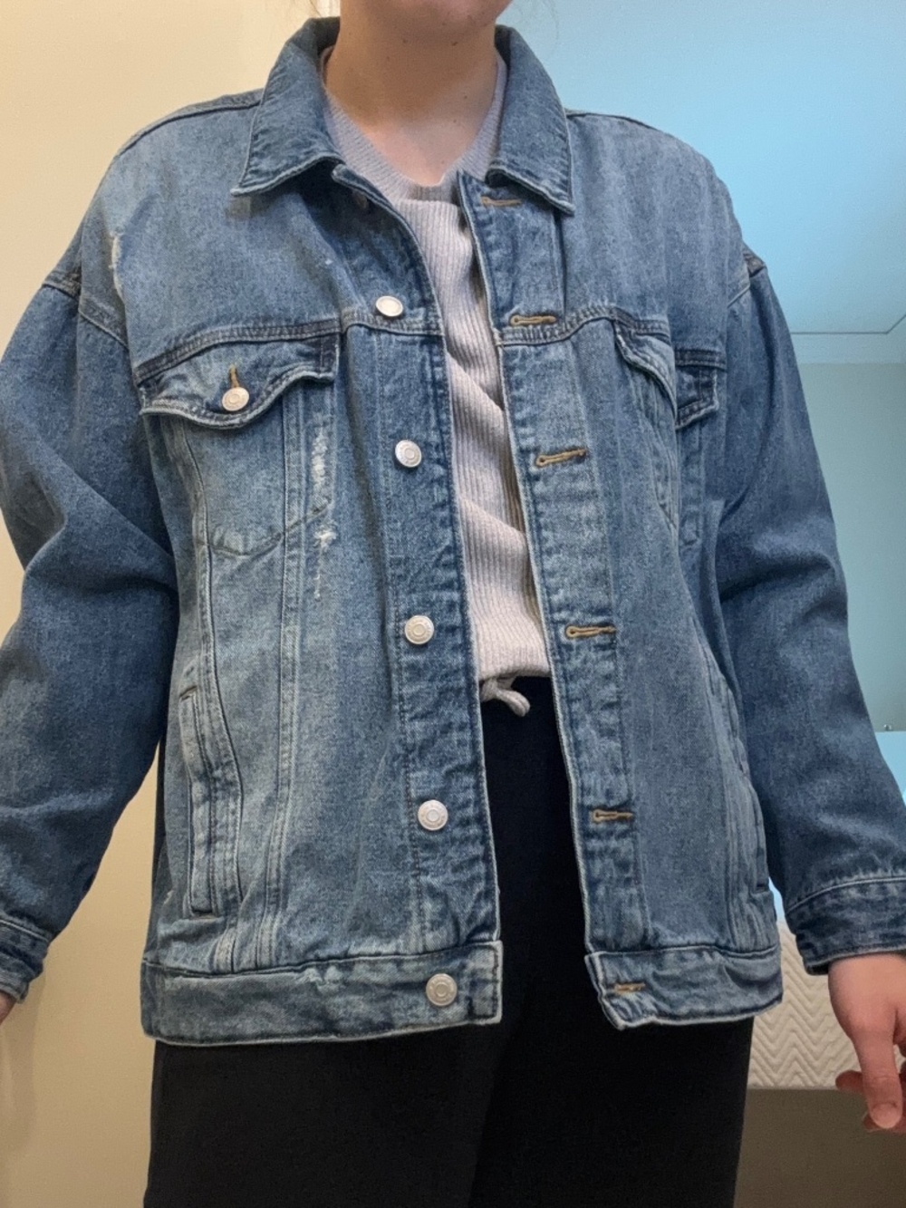 Wild Fable Oversized Denim Jacket (Medium Wash)